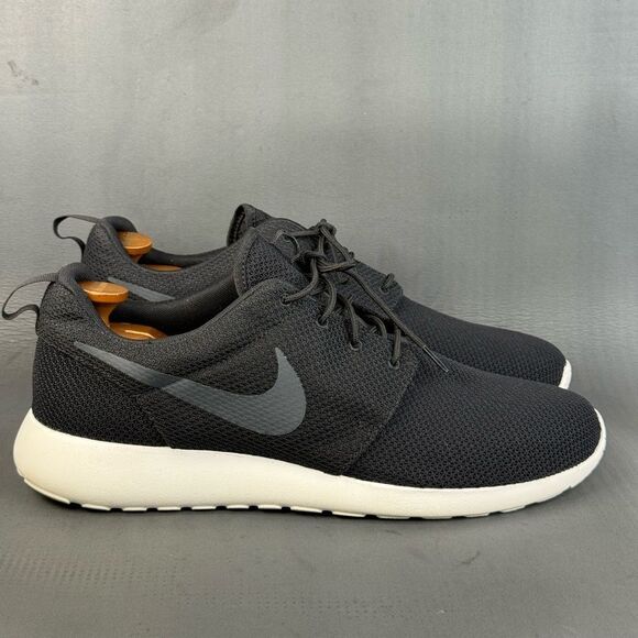 Nike Roshe Run Black Anthracite Sail athletic sneaker shoes men’s size 14 New - Picture 1 of 8